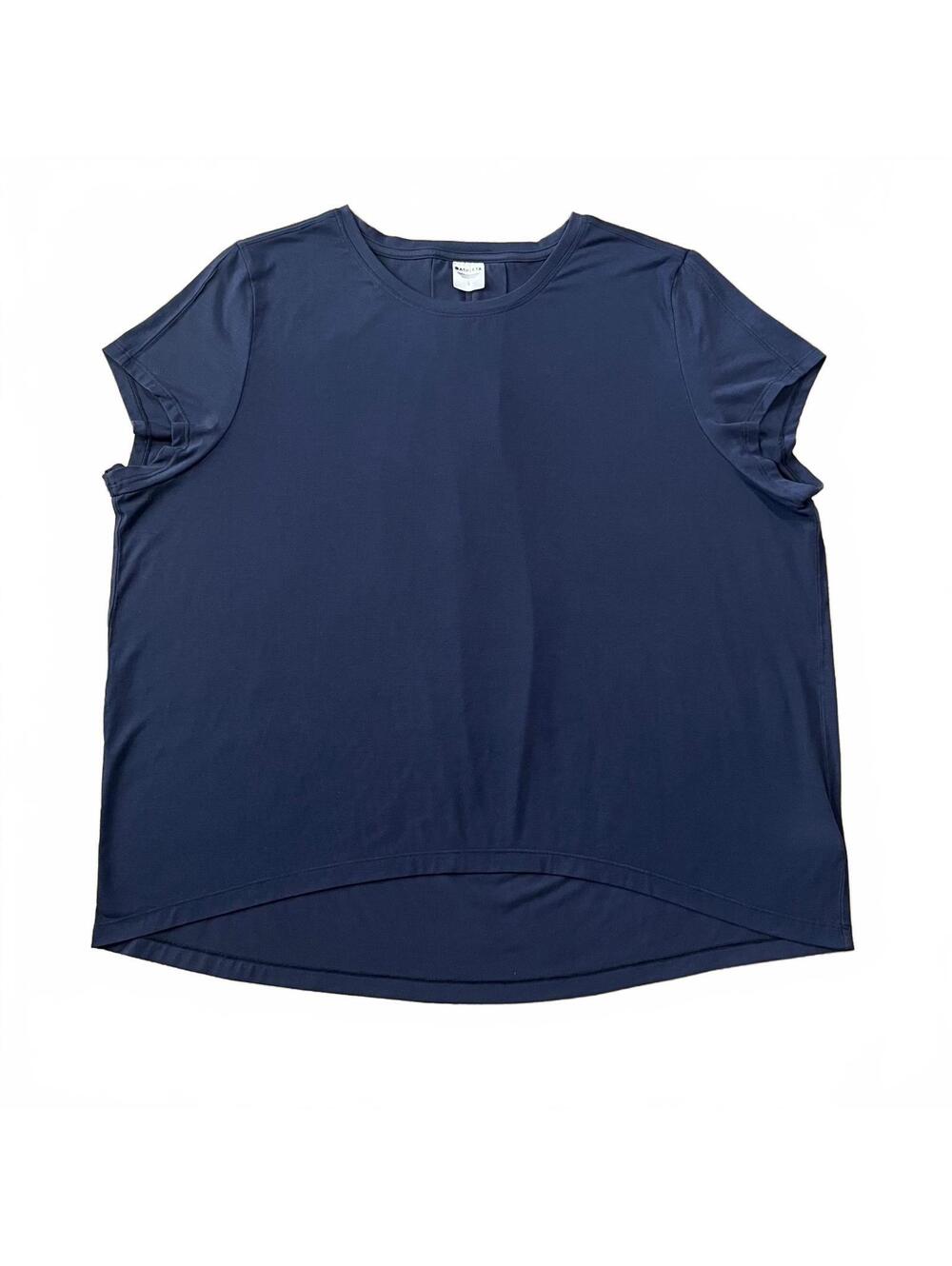 Athleta Move With Ease Top Short Sleeve Blue Size Large
